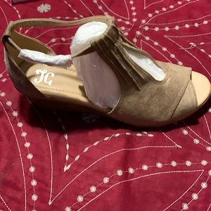 Tan Wedges New, Never Worn. Size 12